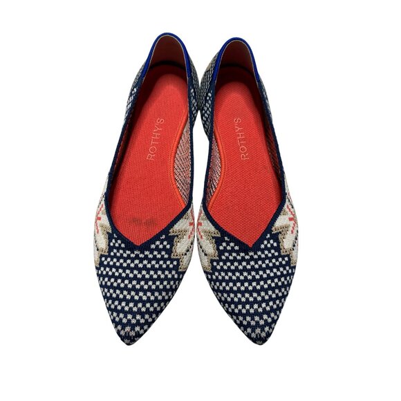 Rothy's Sapphire Floral Print Flat Point Shoes-sz 9 - Picture 5 of 12